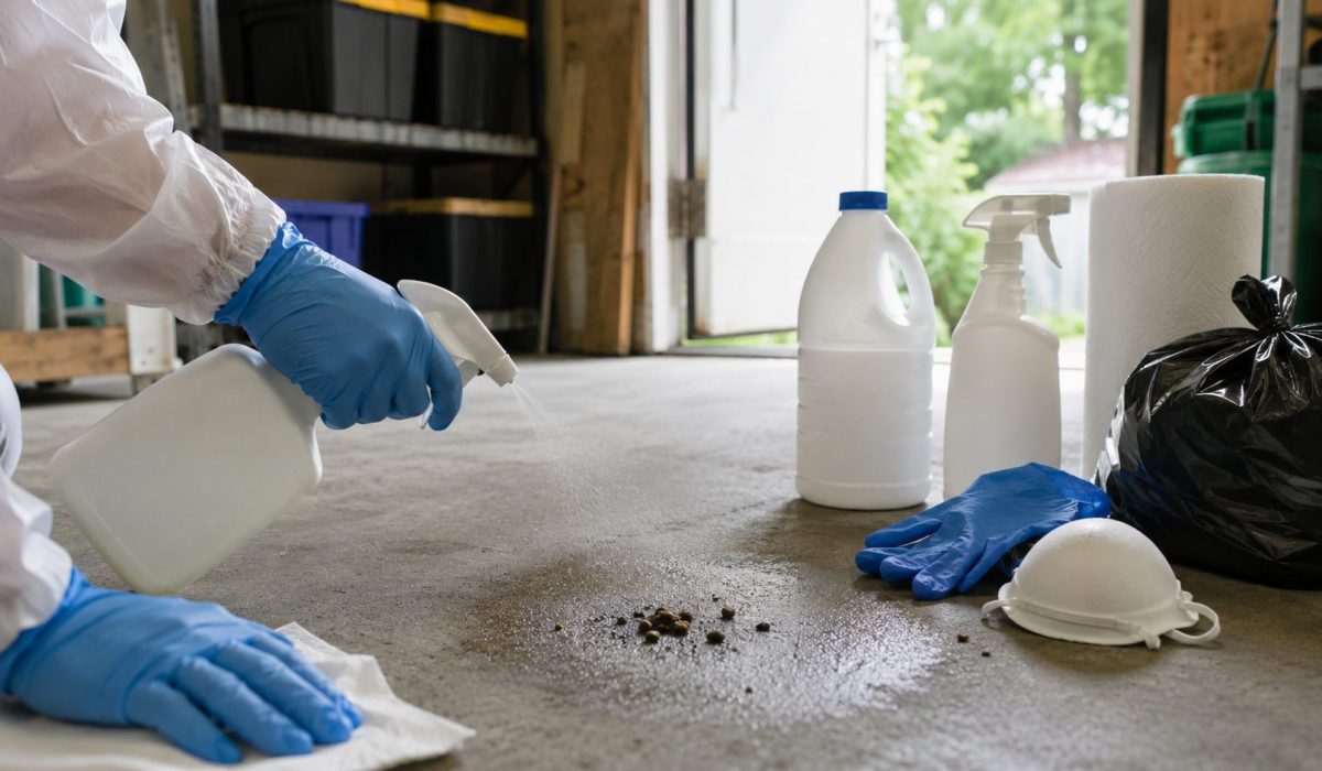Désinfection d’une surface contaminée par des déjections de rongeurs avec des produits efficaces contre l’hantavirus